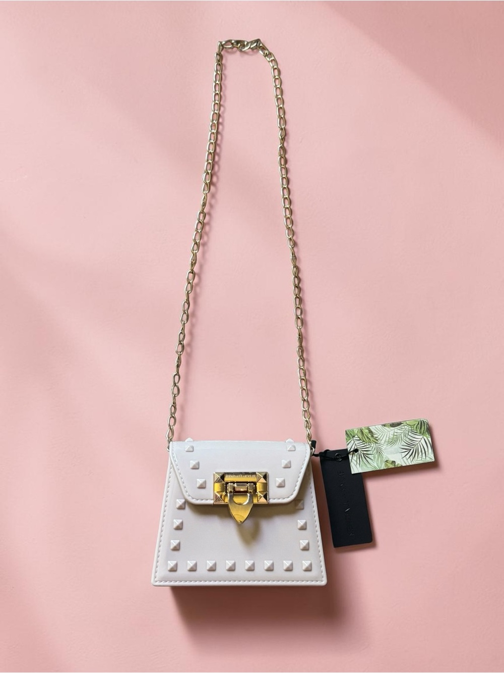 Kendall + Kylie White Studded Silicon Mini Purse NWT
